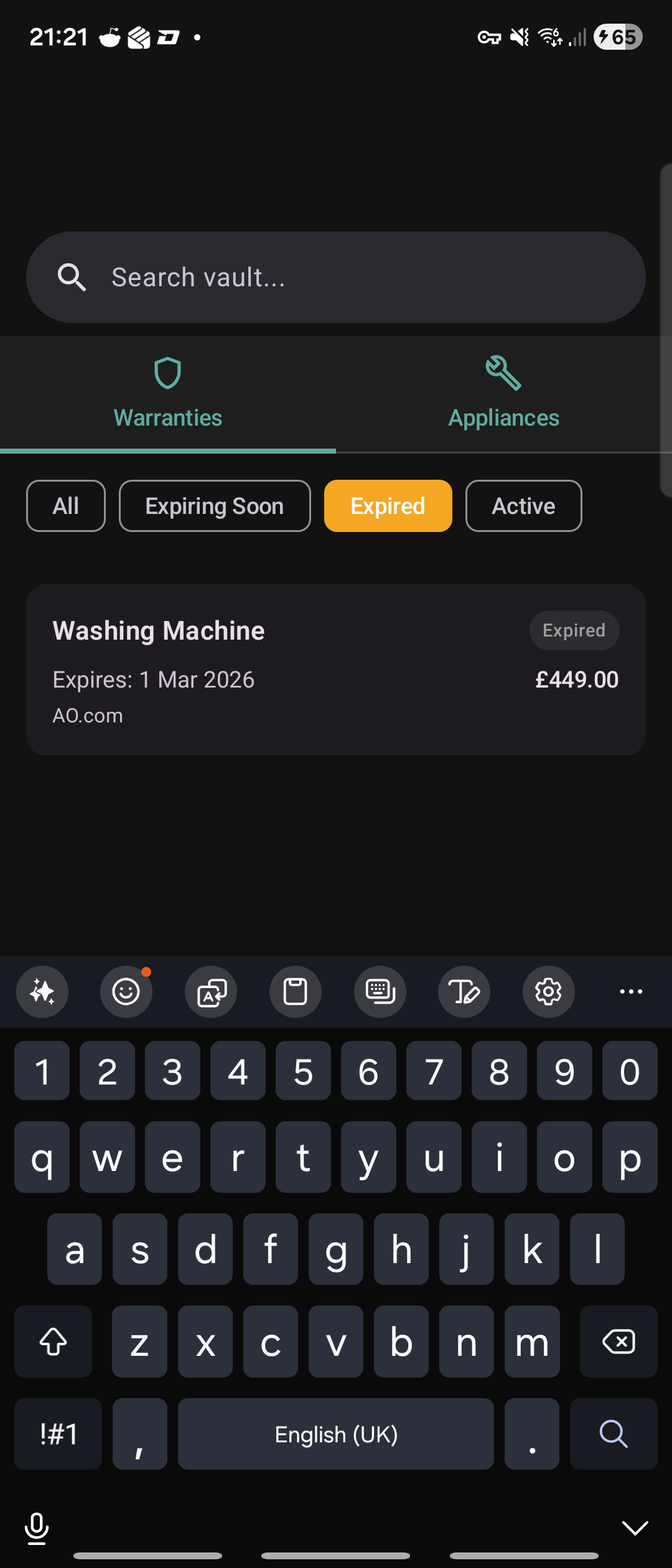 Task edit screen with fields and linked items