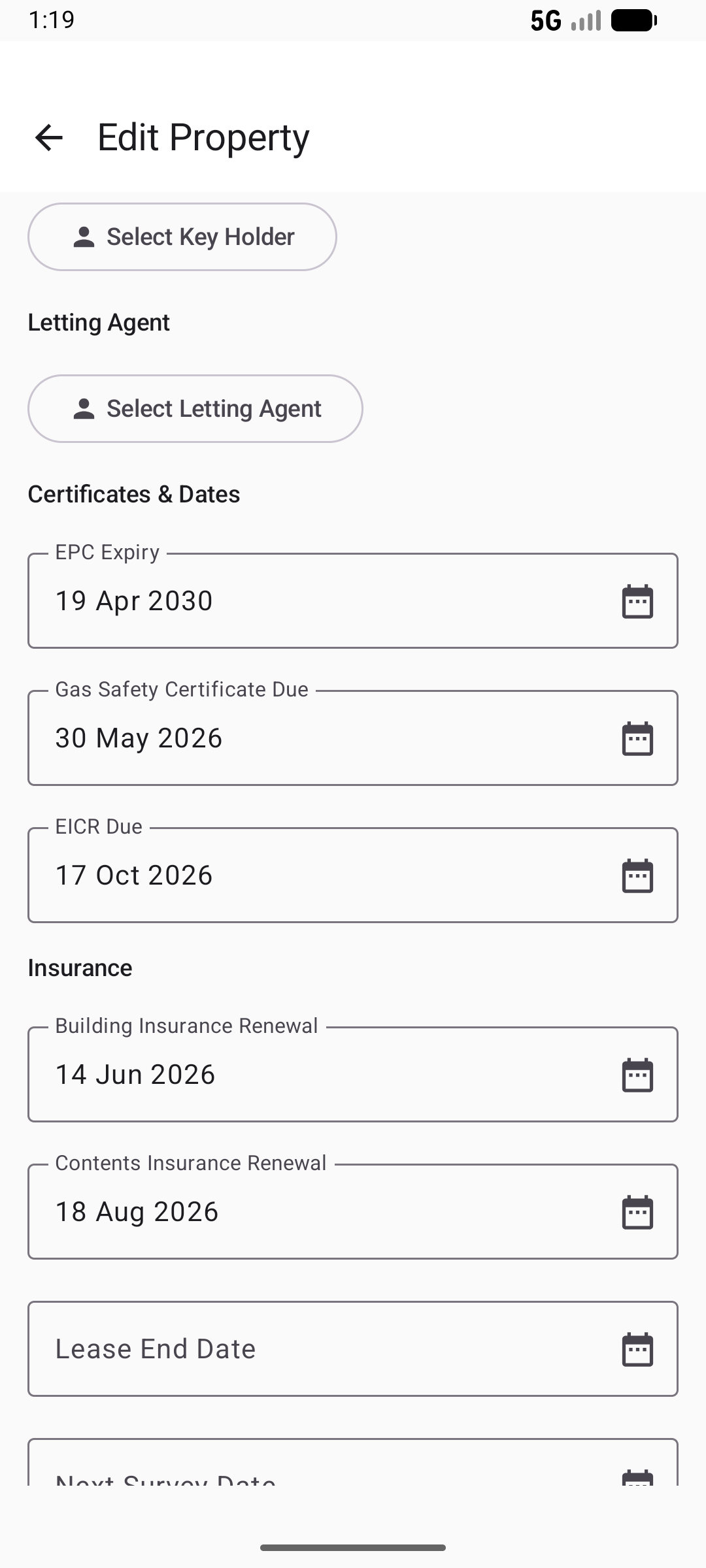 Property EPC details in light mode showing rating and potential