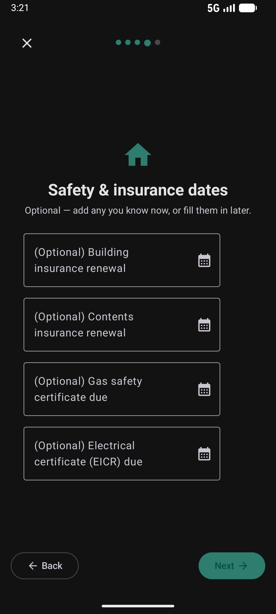 Property wizard step 4 — optional details
