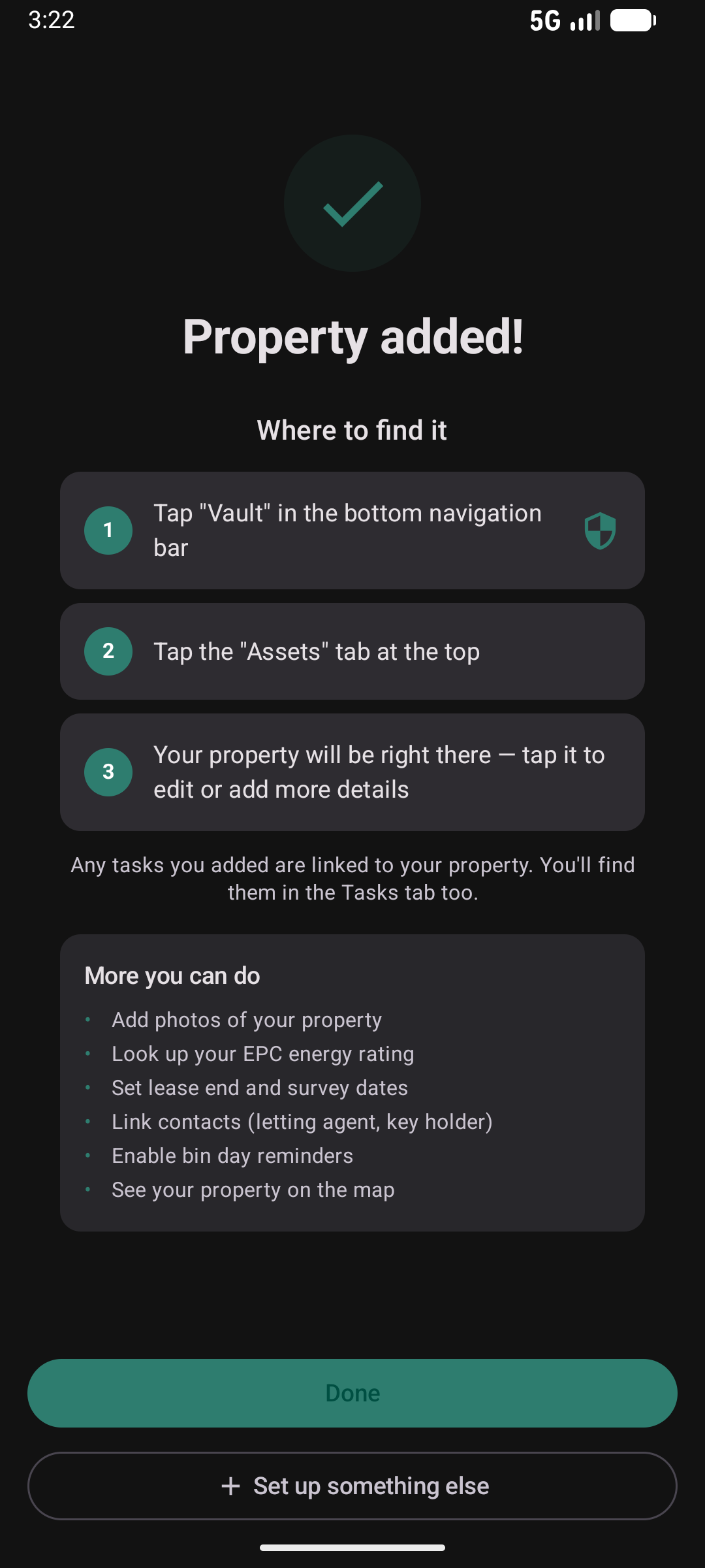 Property wizard completion — property added